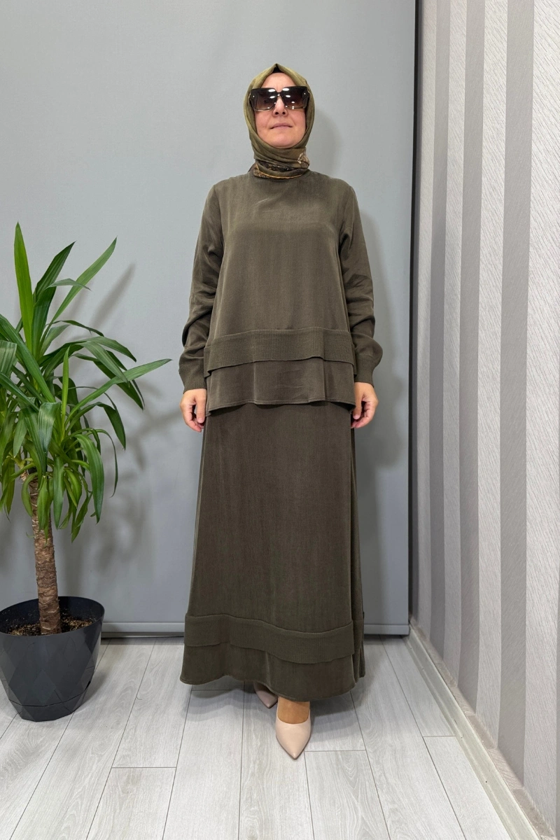 Miss Dalida Etekli Takım Haki T26K-6002 (T26K-2000)