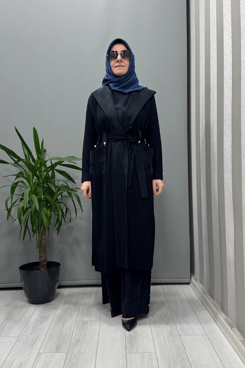 Miss Dalida Kemer Köprülü Düz Renk Kap Siyah T25Y-9010