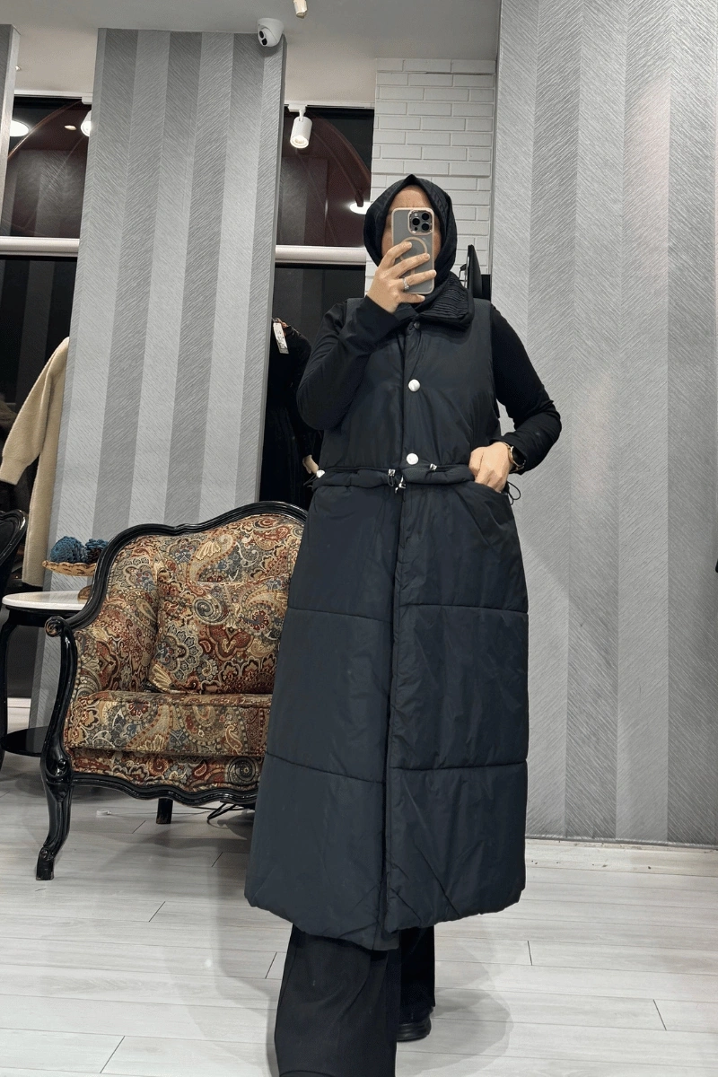 Misswhence Bel Fermuar Detaylı Yelek Siyah 36702