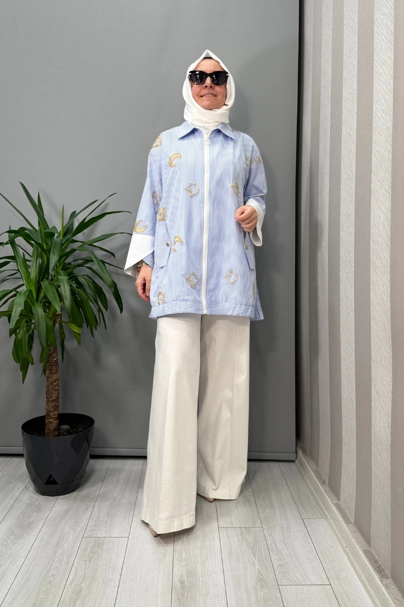 Misswhence Bol Paça Kot Pantolon Beyaz 37101