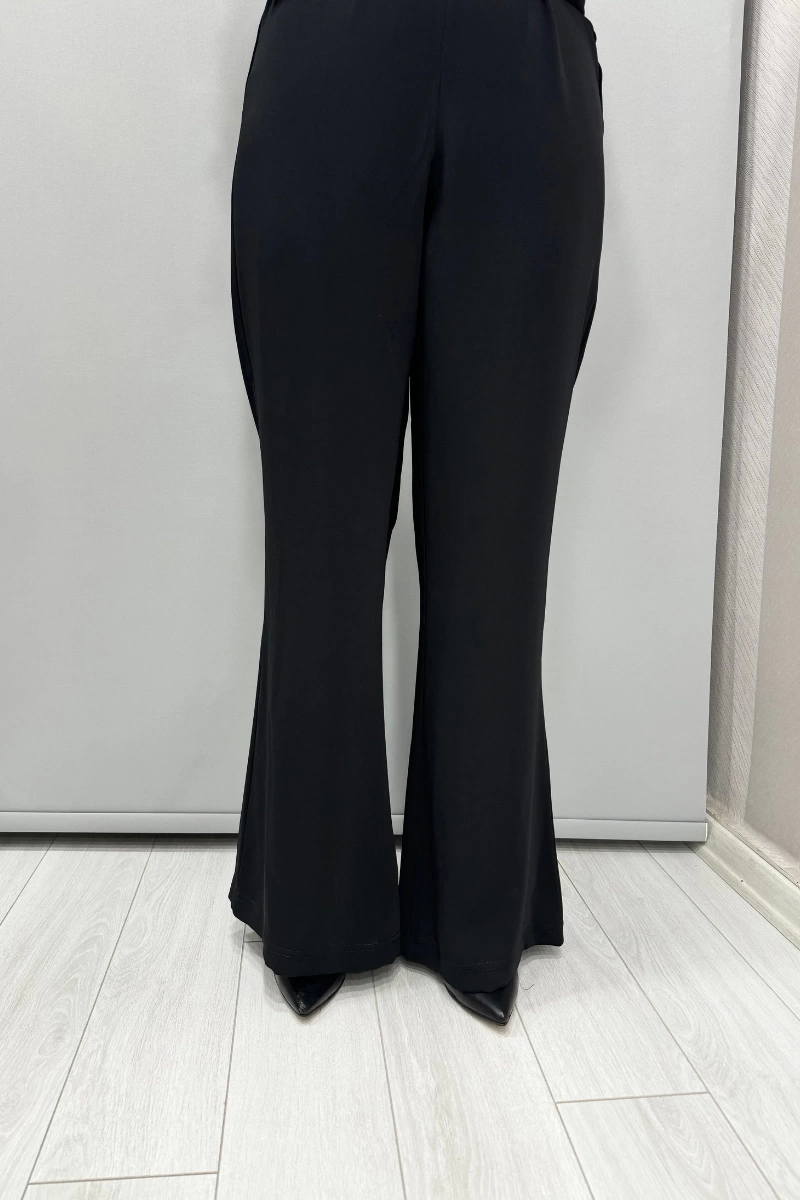 MissWhence Bol Paça Krep Pantolon Siyah 35130