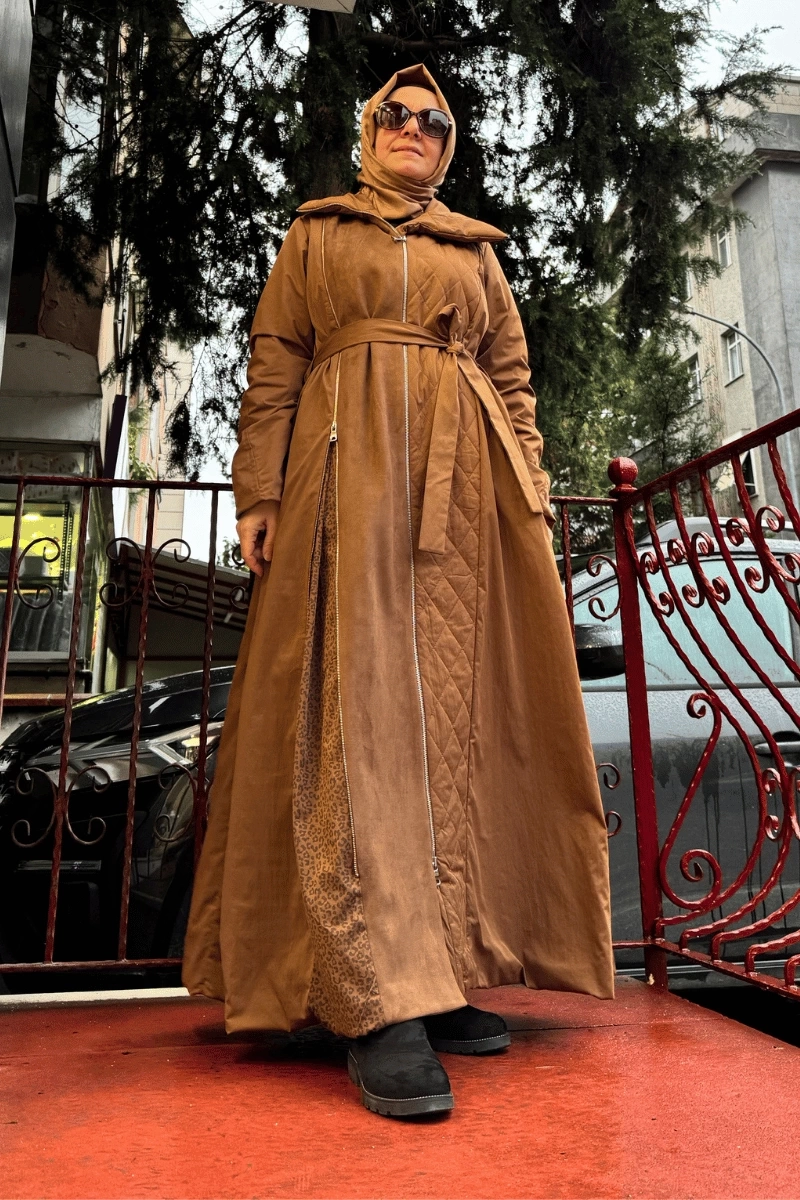 MissWhence Fermuar Detaylı Paraşüt Pardesü Taba 36514