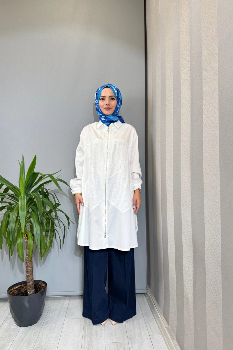 Misswhence Fermuarlı Kap Beyaz 39403