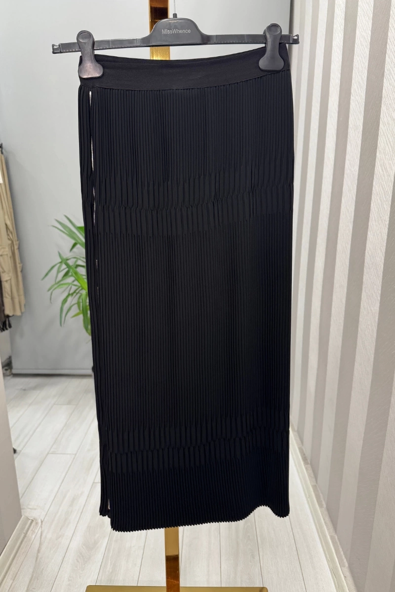 Misswhence Fermuarlı Pliseli Etek Siyah 37921