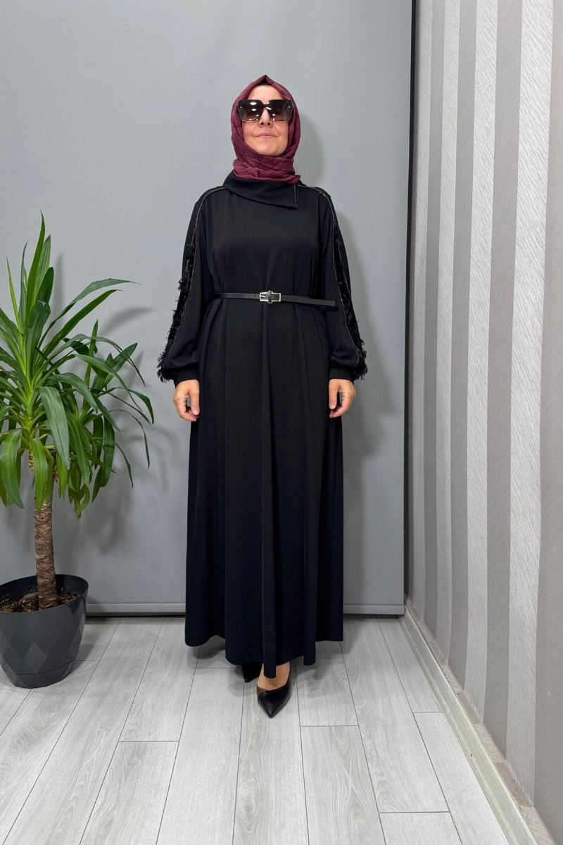 Misswhence Kadife Detaylı Elbise Siyah 38800