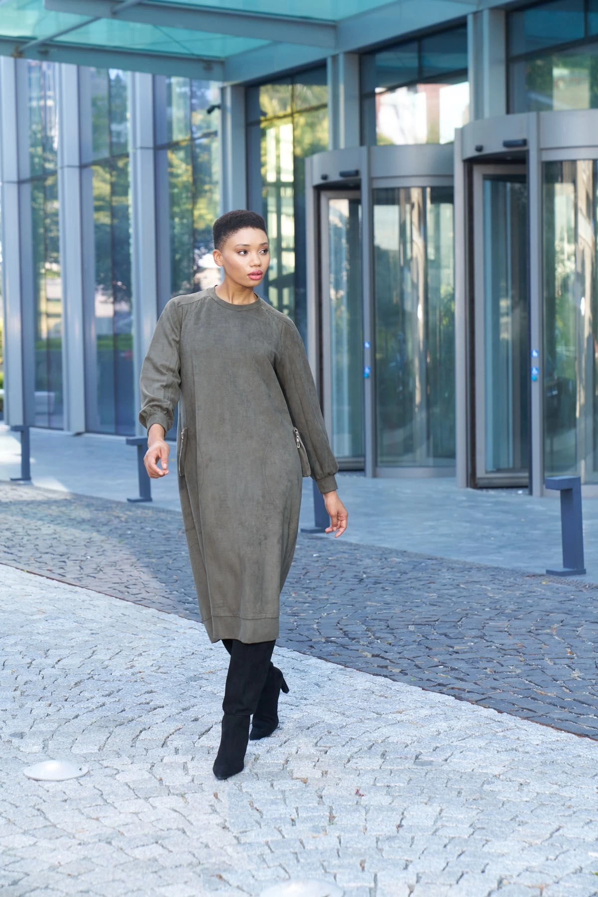 Misswhence Kadife Tunik Elbise 34002
