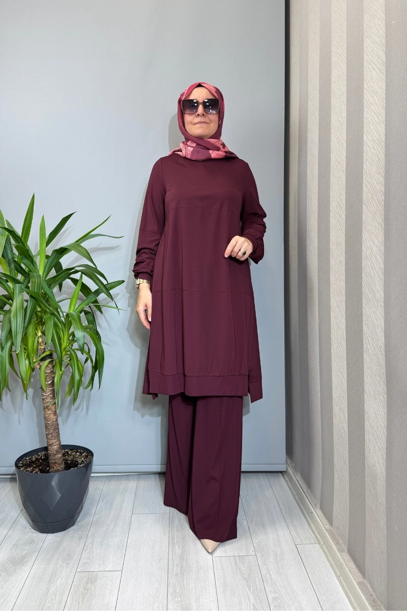 Misswhence Modal Penye Tunik Bordo 39030