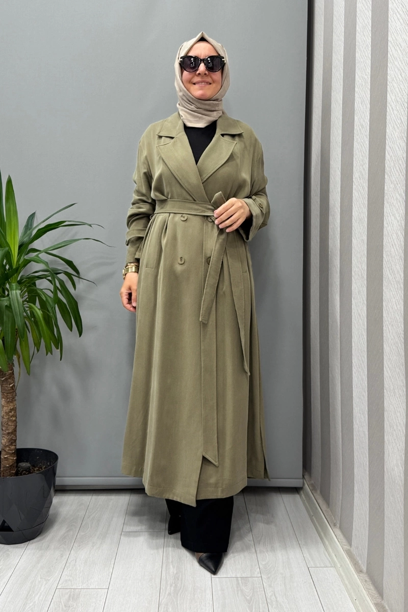 QOOQ Galya Trench Haki 25SS617