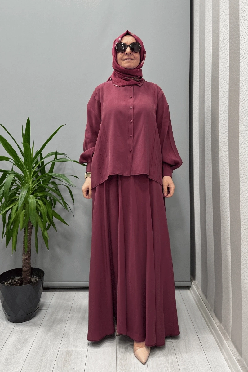 QOOQ Olbis Gömlek Mürdüm 25SS201