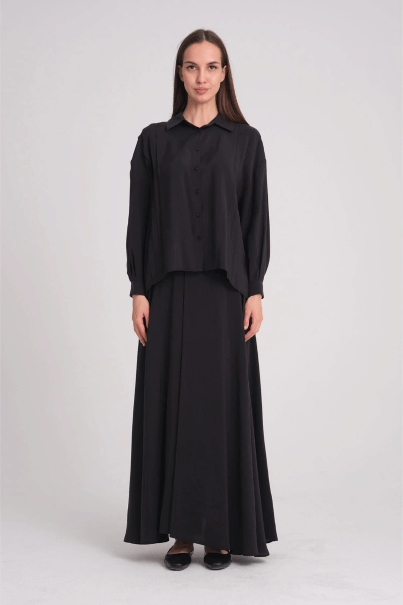 QOOQ Olbis Gömlek Siyah 25SS201