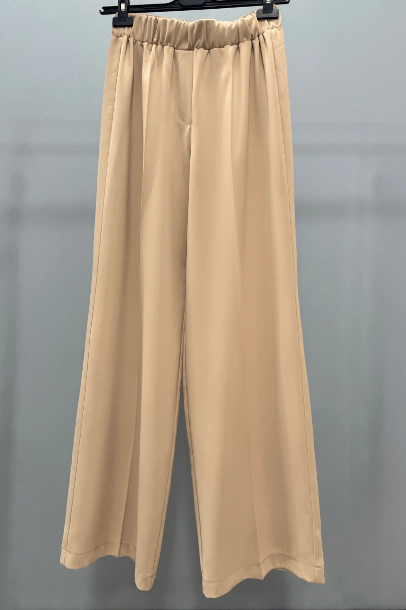 Sentez Colmar Beli Lastikli Geniş Pantolon Camel 5580