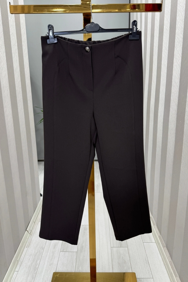 Sentez Milano Boru Boru Paça Pantolon Kahve 5603