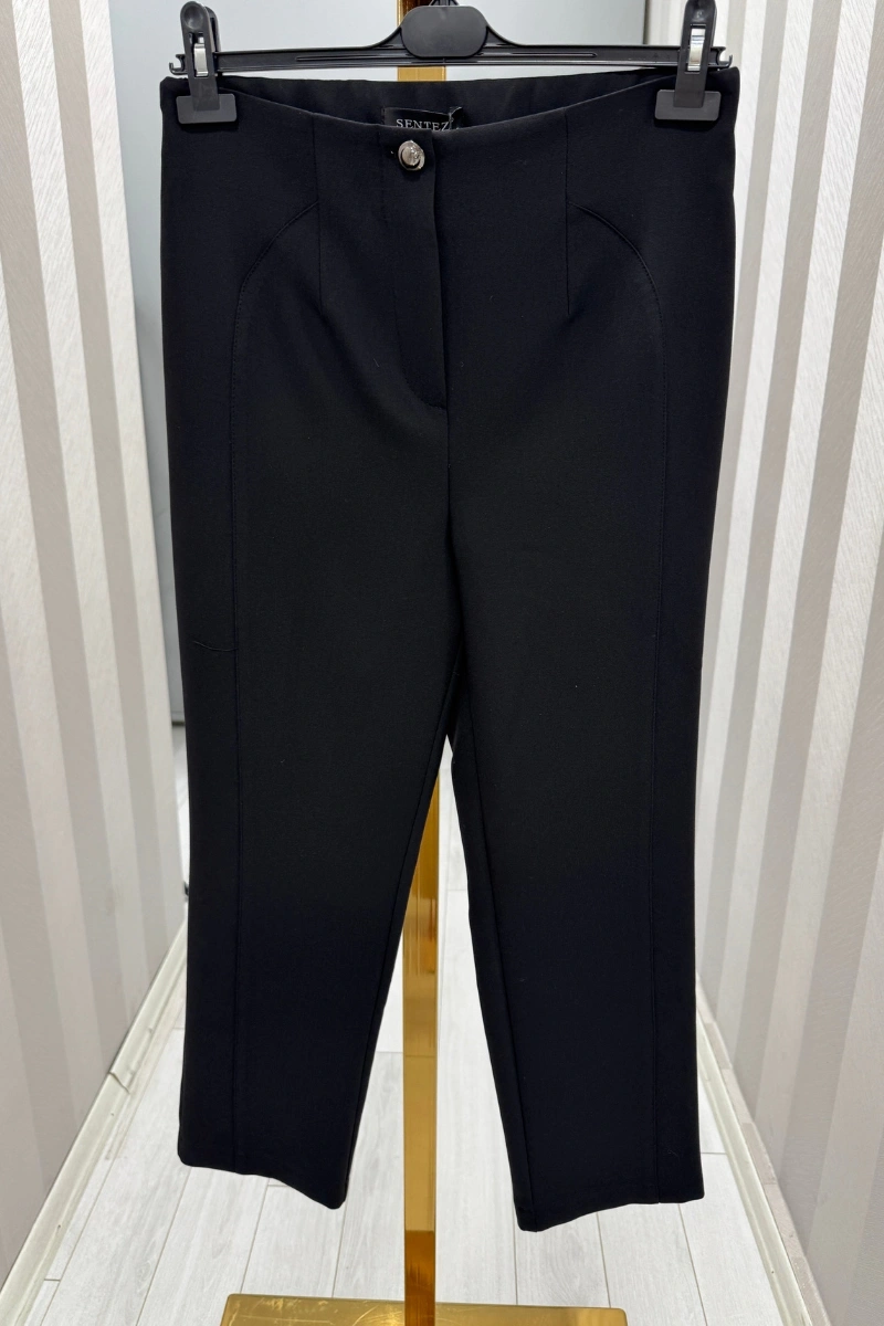 Sentez Milano Boru Boru Paça Pantolon Siyah 5603