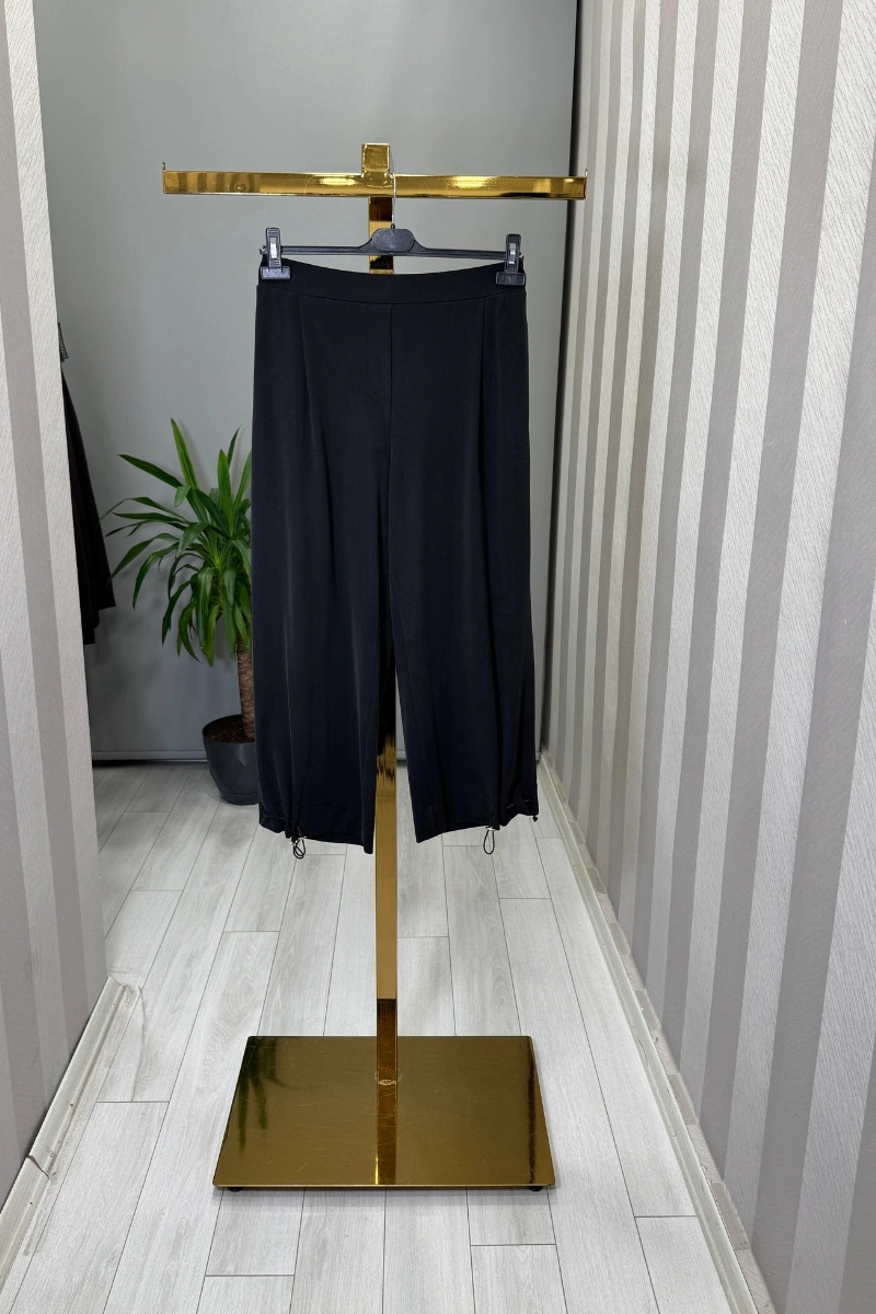 Sentez Paçası Kapsüllü Aura Şalvar Siyah 5615