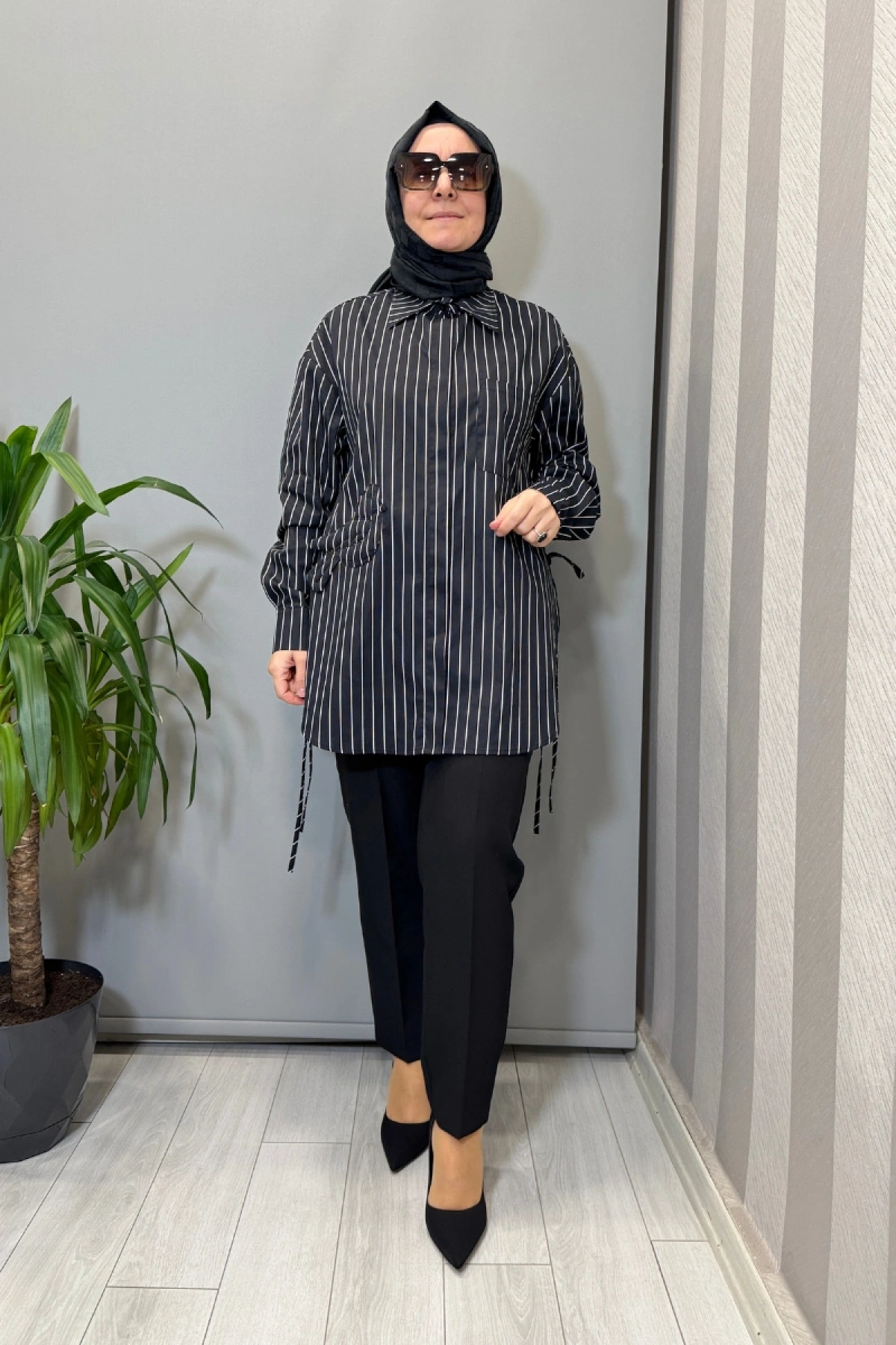 Ghisa Tunik Siyah-Beyaz Çizgili 3611T4197