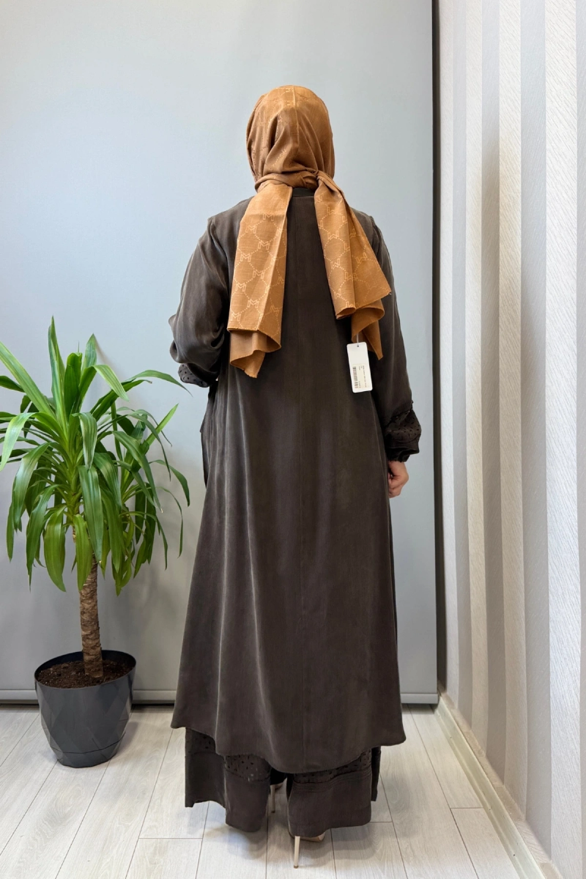 Misswhence Lazer Kesim Detaylı İpek Takım Kahve 39003