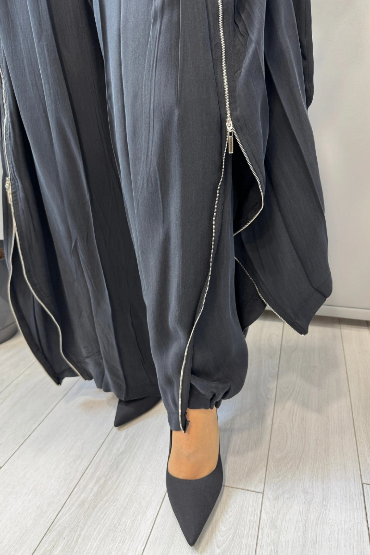 Misswhence Fermuar Detaylı Şalvarlı Takım Siyah 39004