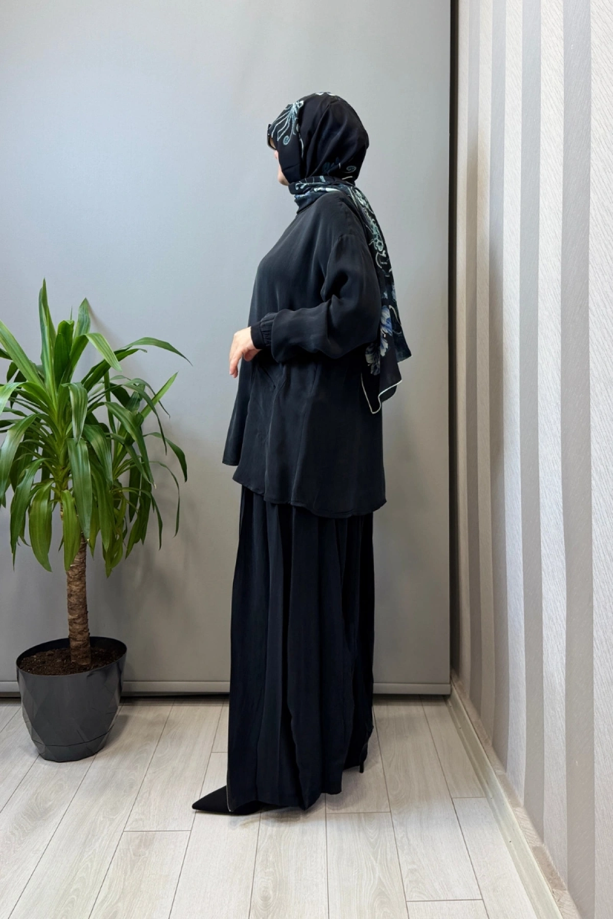 Misswhence Fermuar Detaylı Şalvarlı Takım Siyah 39004