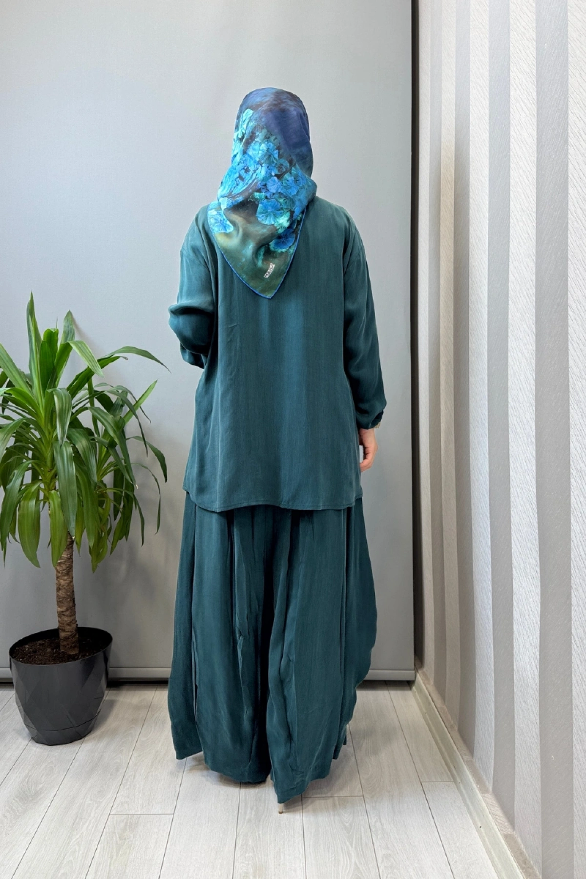 Misswhence Fermuar Detaylı Şalvarlı Takım Yeşil 39004