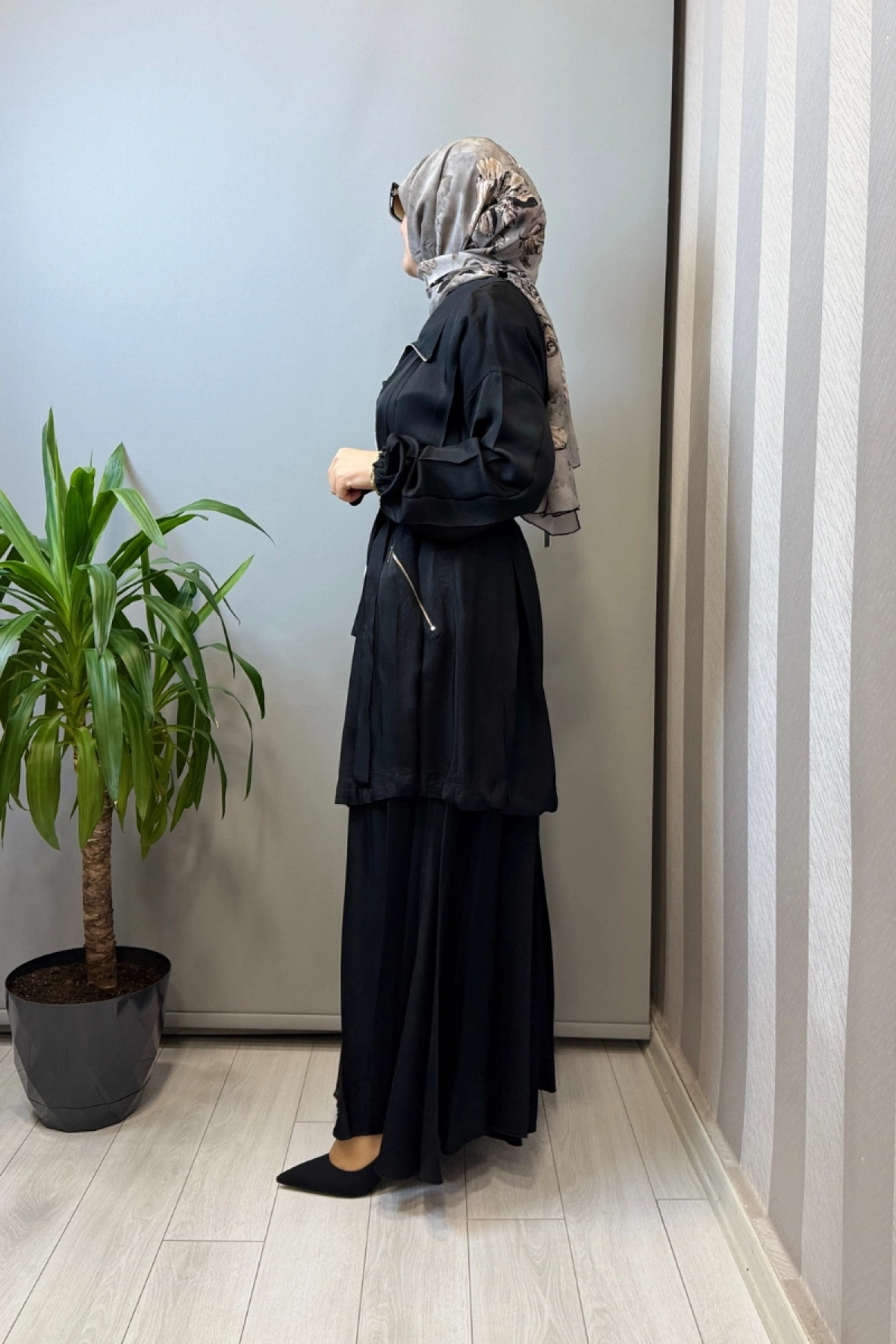 Misswhence Fermuar Detaylı Ceketli Etek Takım Siyah 39203