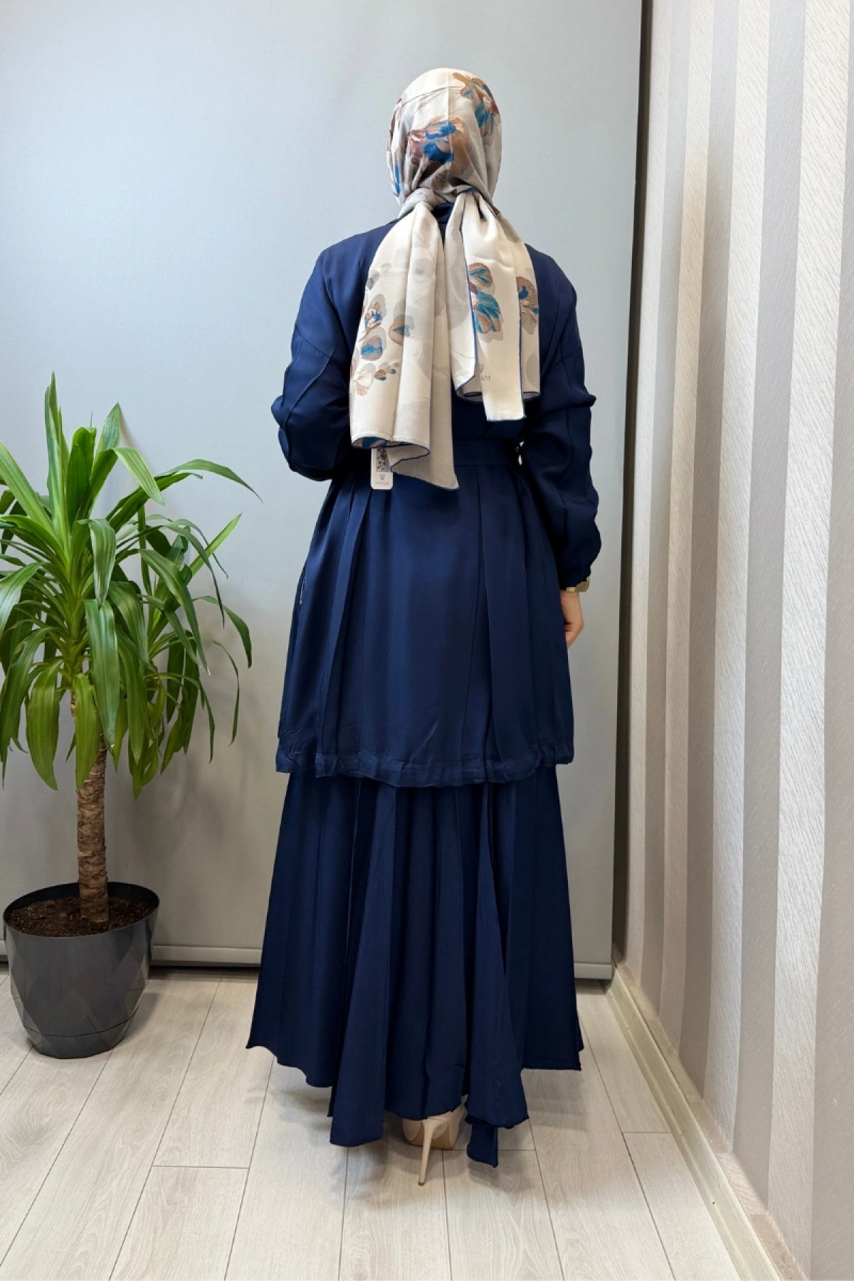 Misswhence Fermuar Detaylı Ceketli Etek Takım Lacivert 39203