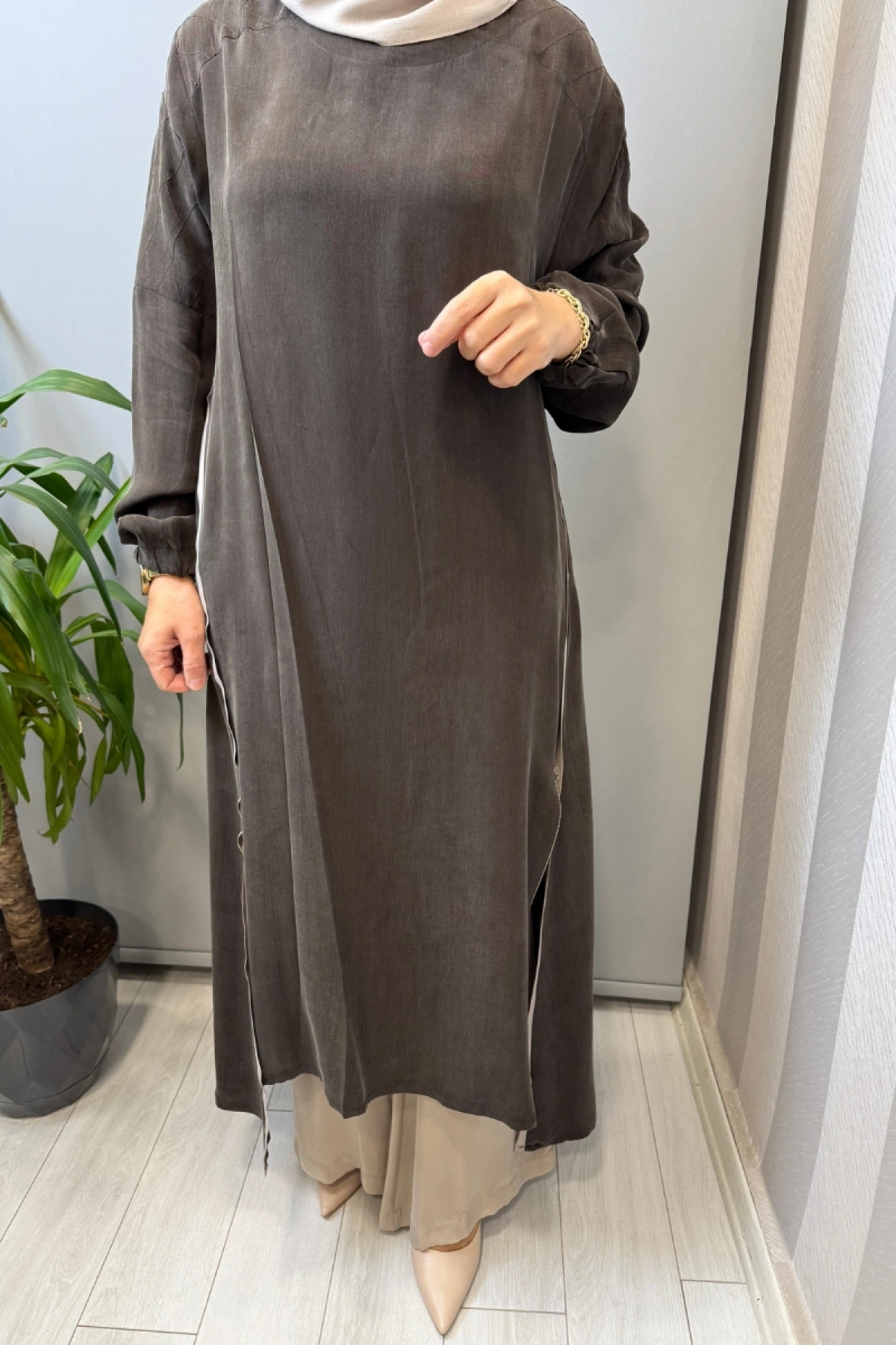 Misswhence İpek Tunik Kahve 39031