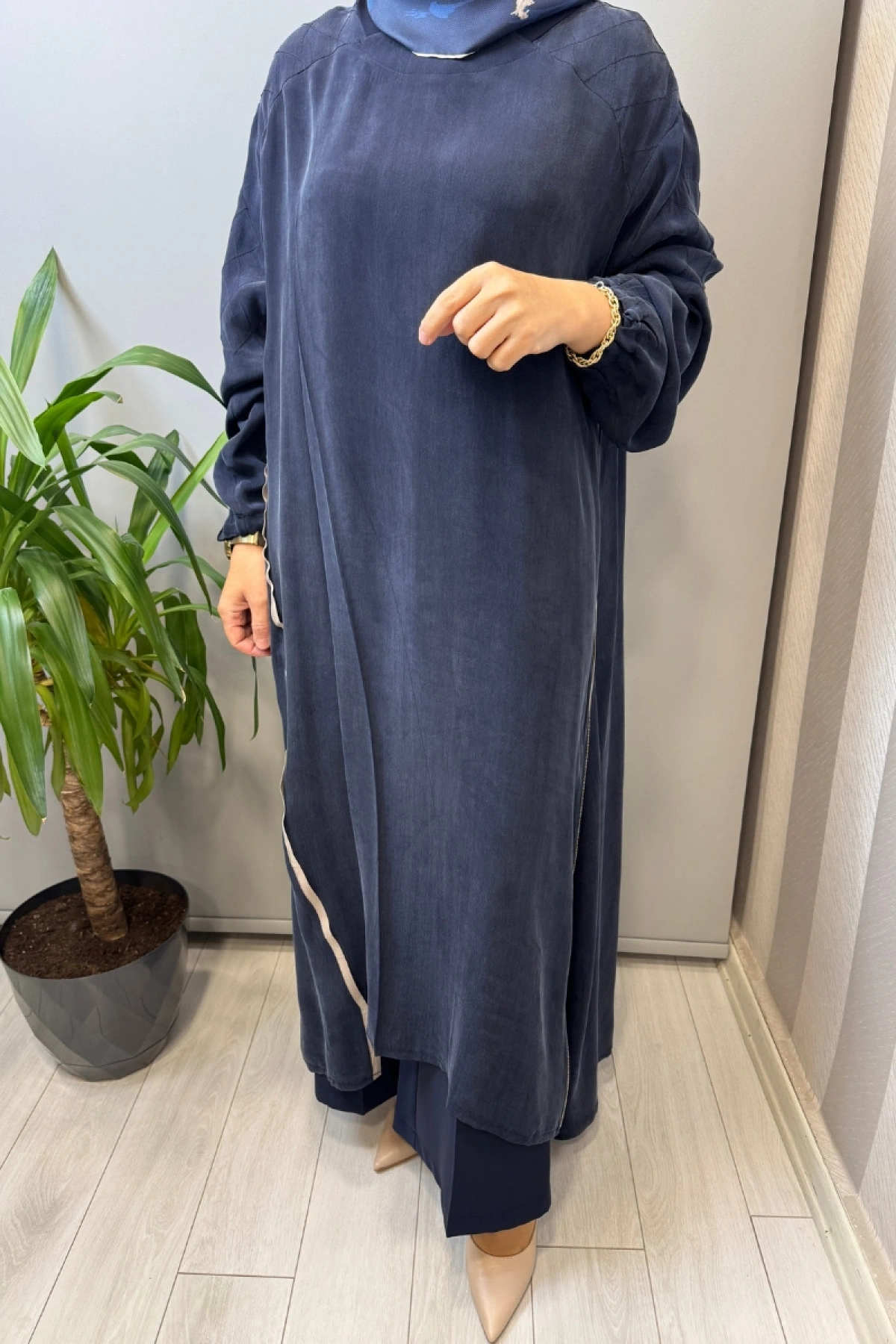 Misswhence İpek Tunik Lacivert 39031