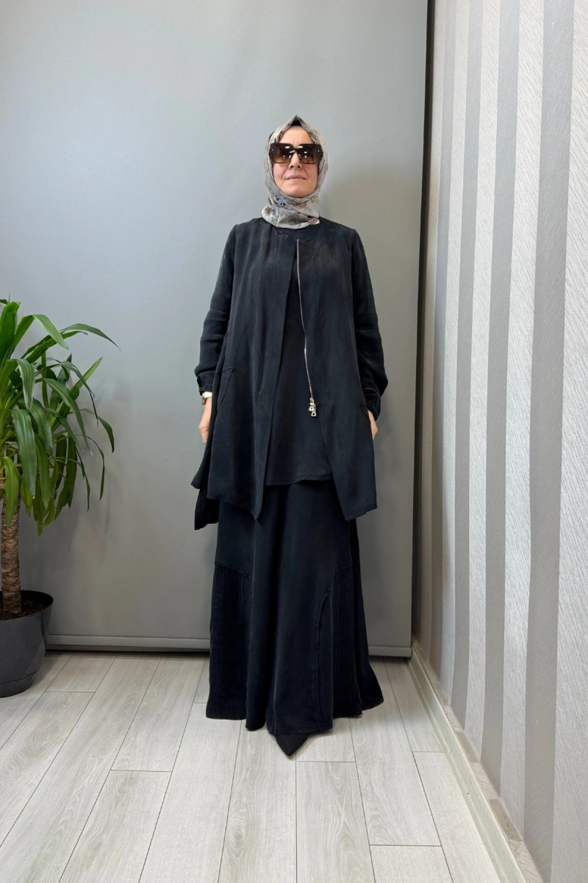 Misswhence Üçlü İpek Takım Siyah 39208