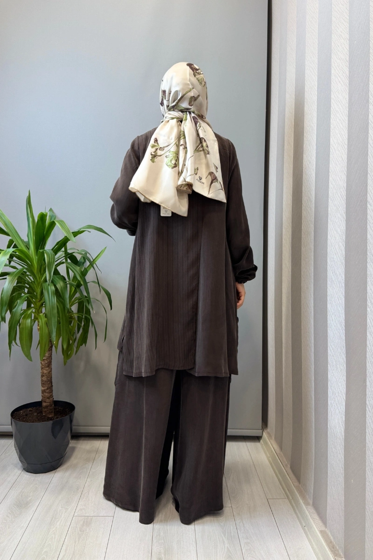 Misswhence Üçlü İpek Takım Kahve 39208