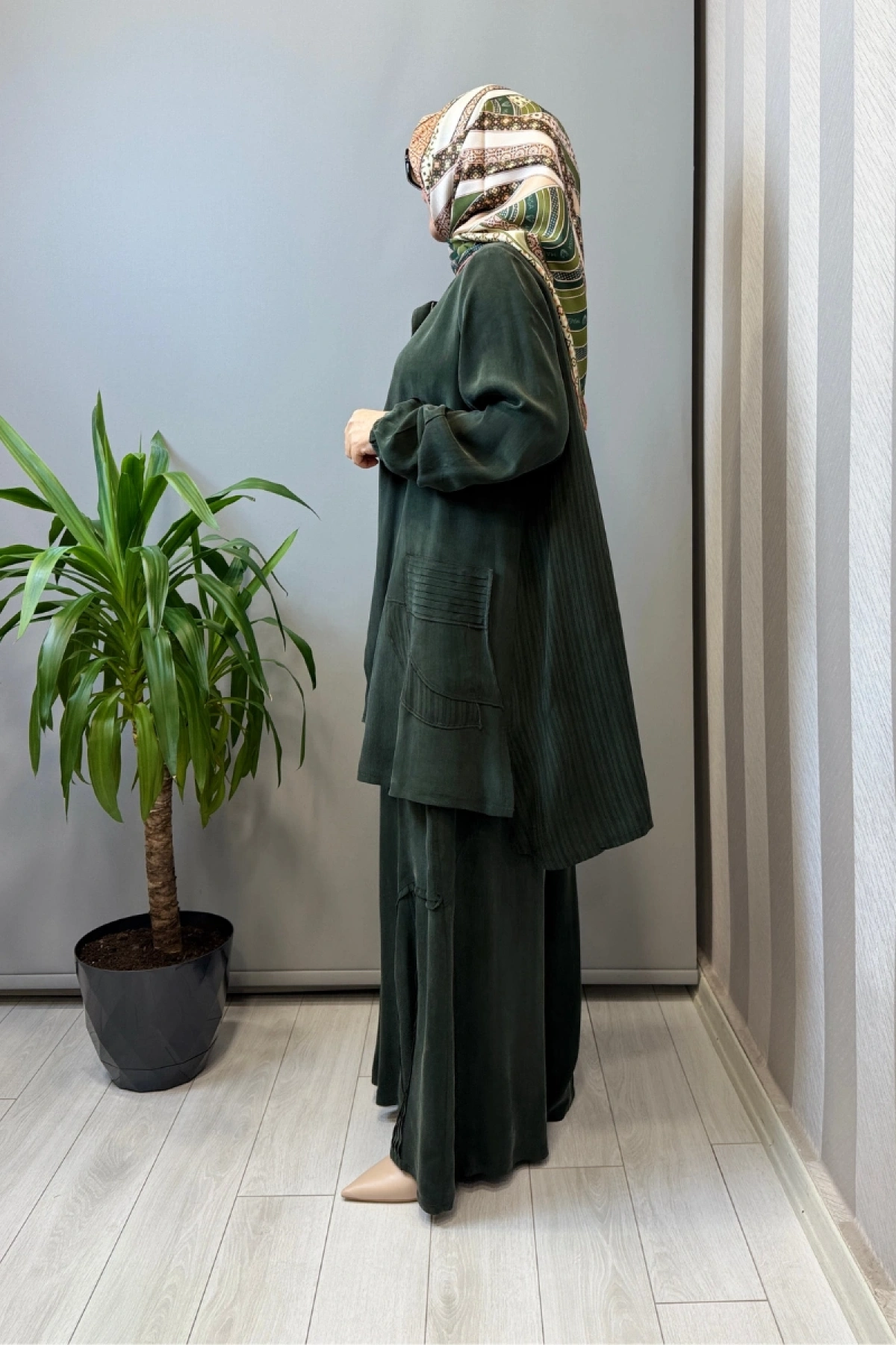 Misswhence Üçlü İpek Takım Yeşil 39208