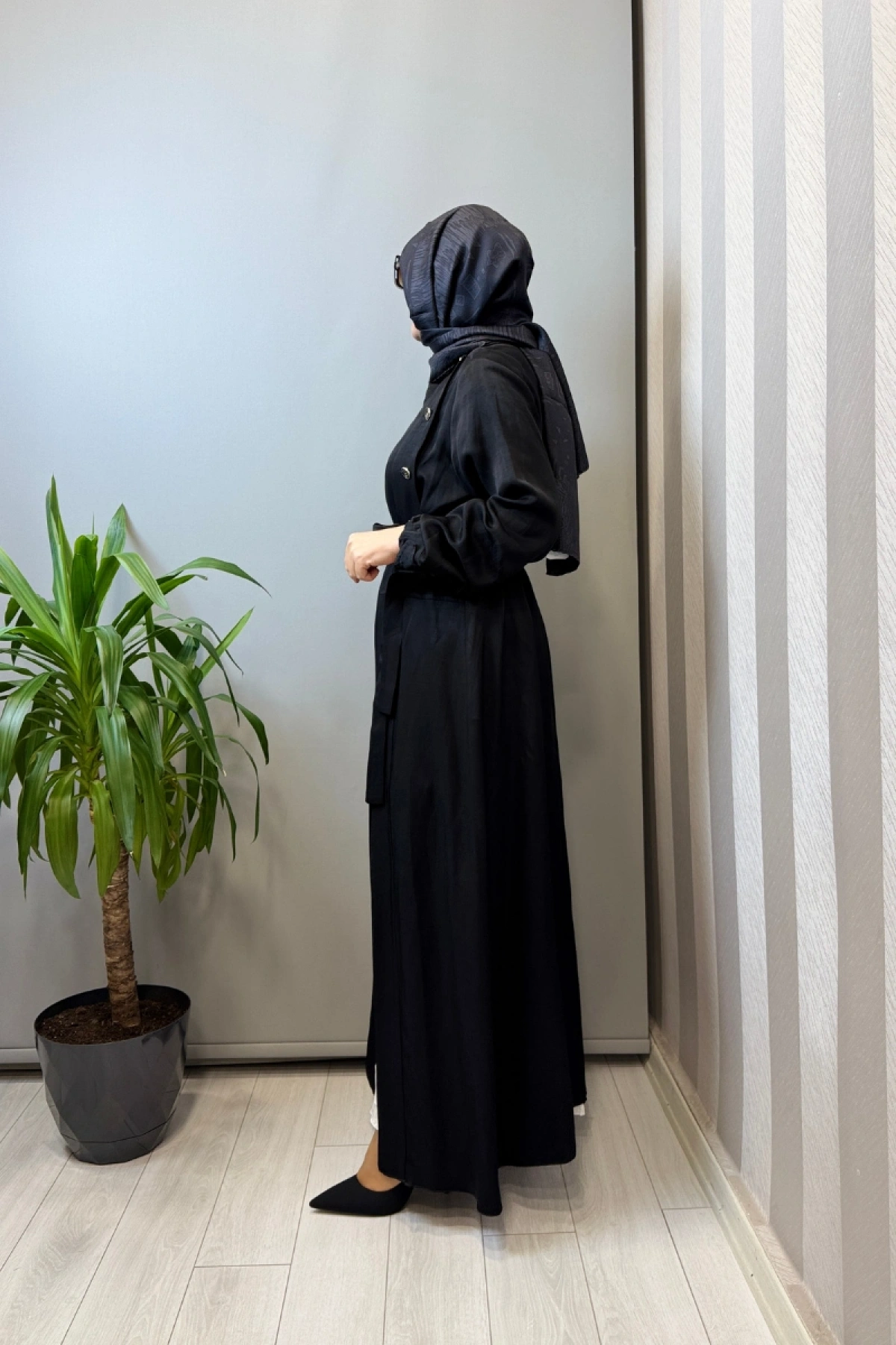 Misswhence İpek Keten İkili Elbise Siyah 39806