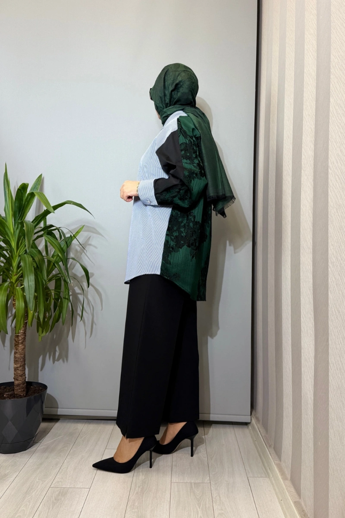 Ghisa Patchwork Gömlek Yeşil 3610G4311