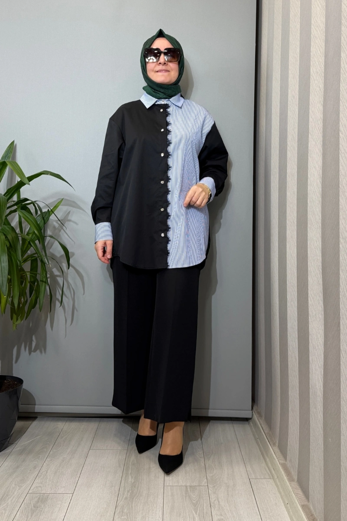 Ghisa Patchwork Gömlek Yeşil 3610G4311