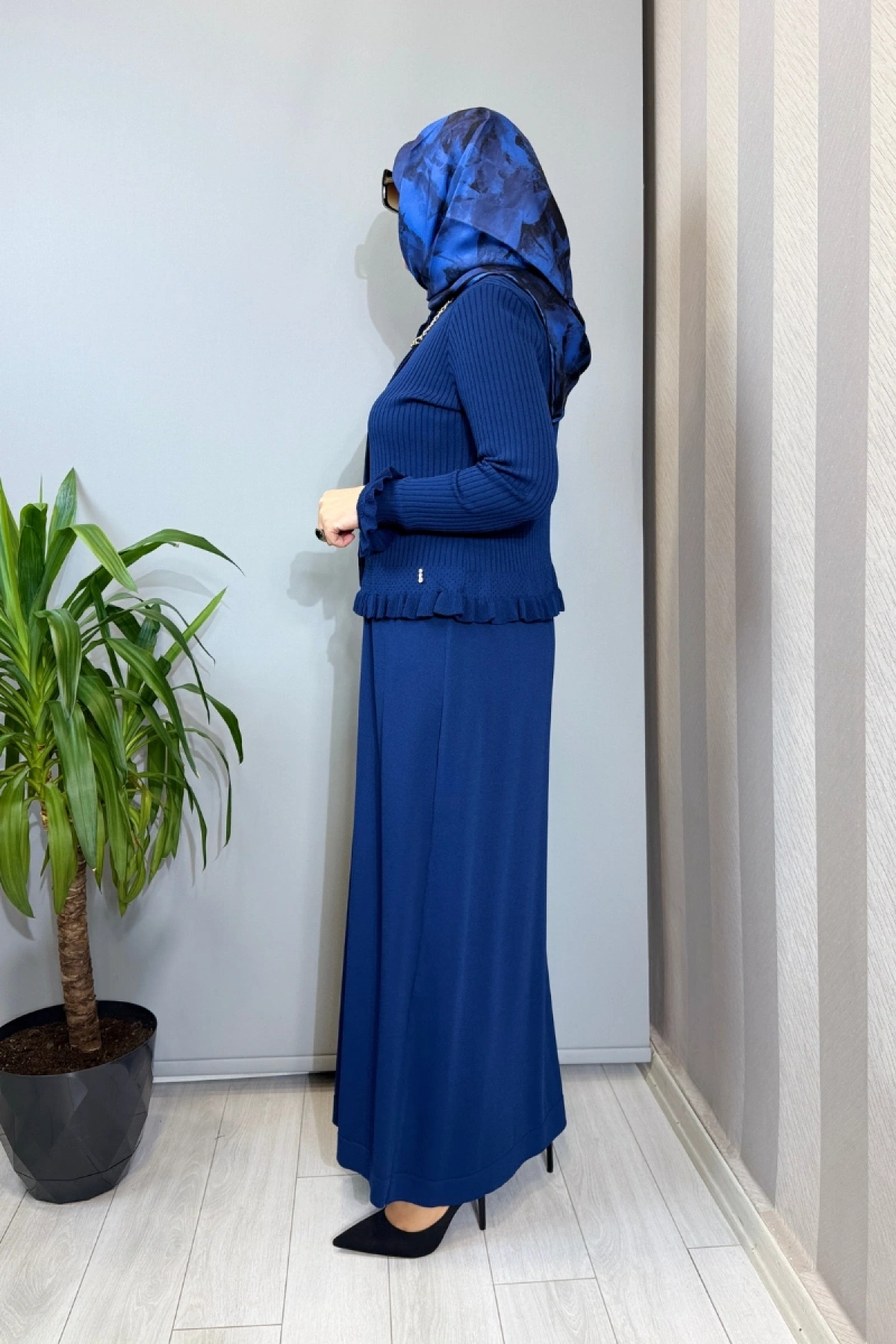 Miss Dalida Ajur Detaylı Hırka Elbise Takım Lacivert T26Y-0004