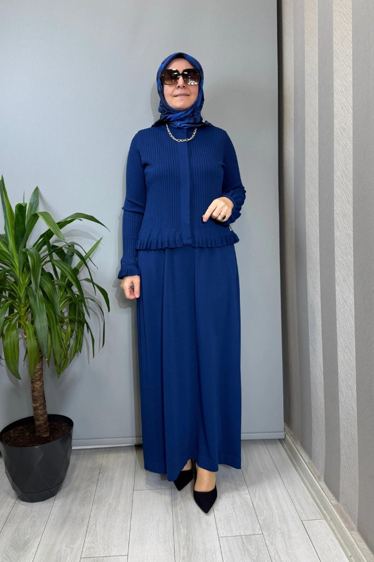 Miss Dalida Ajur Detaylı Hırka Elbise Takım Lacivert T26Y-0004