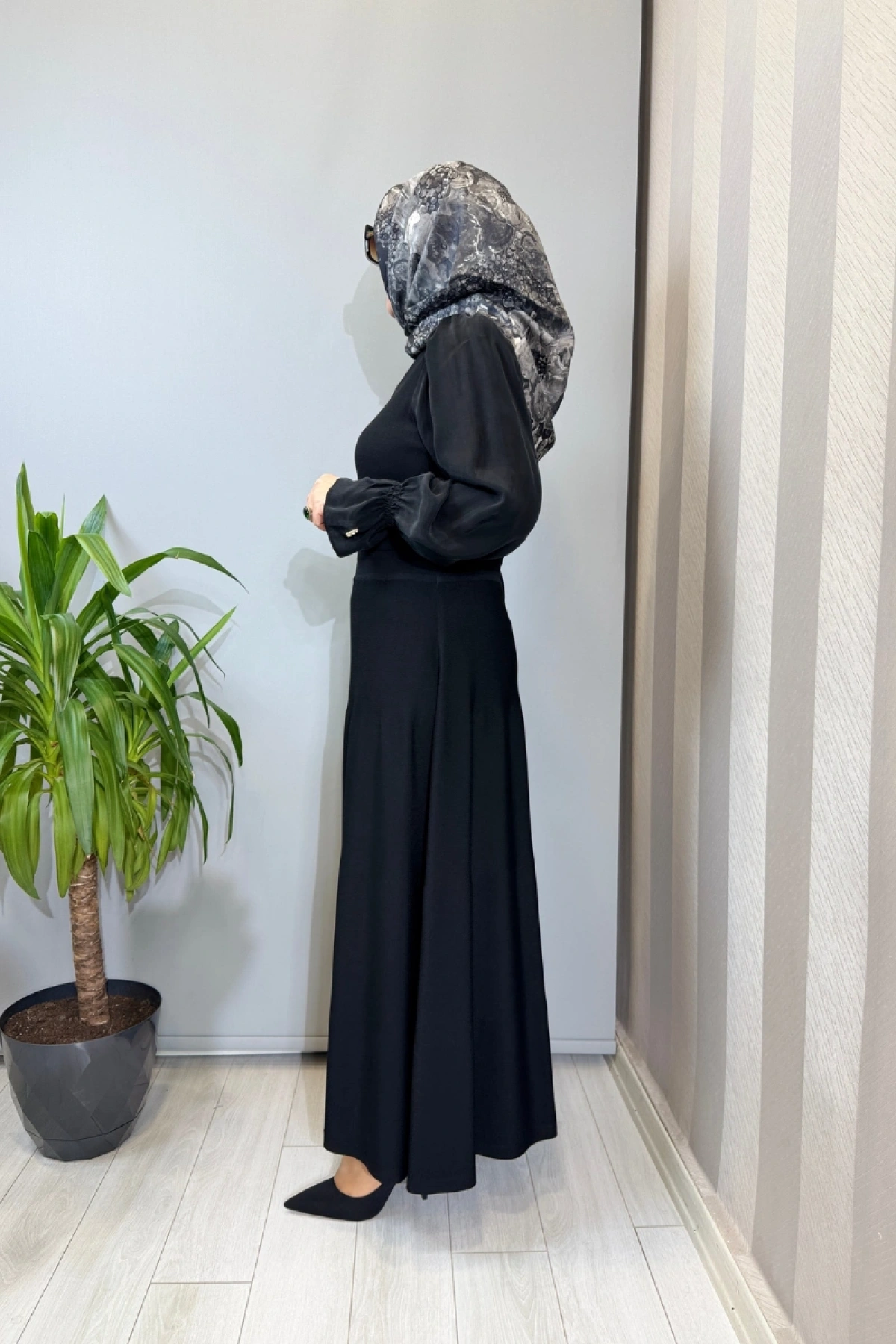 Miss Dalida Kolları Cupro Triko Elbise Siyah T26Y-4016