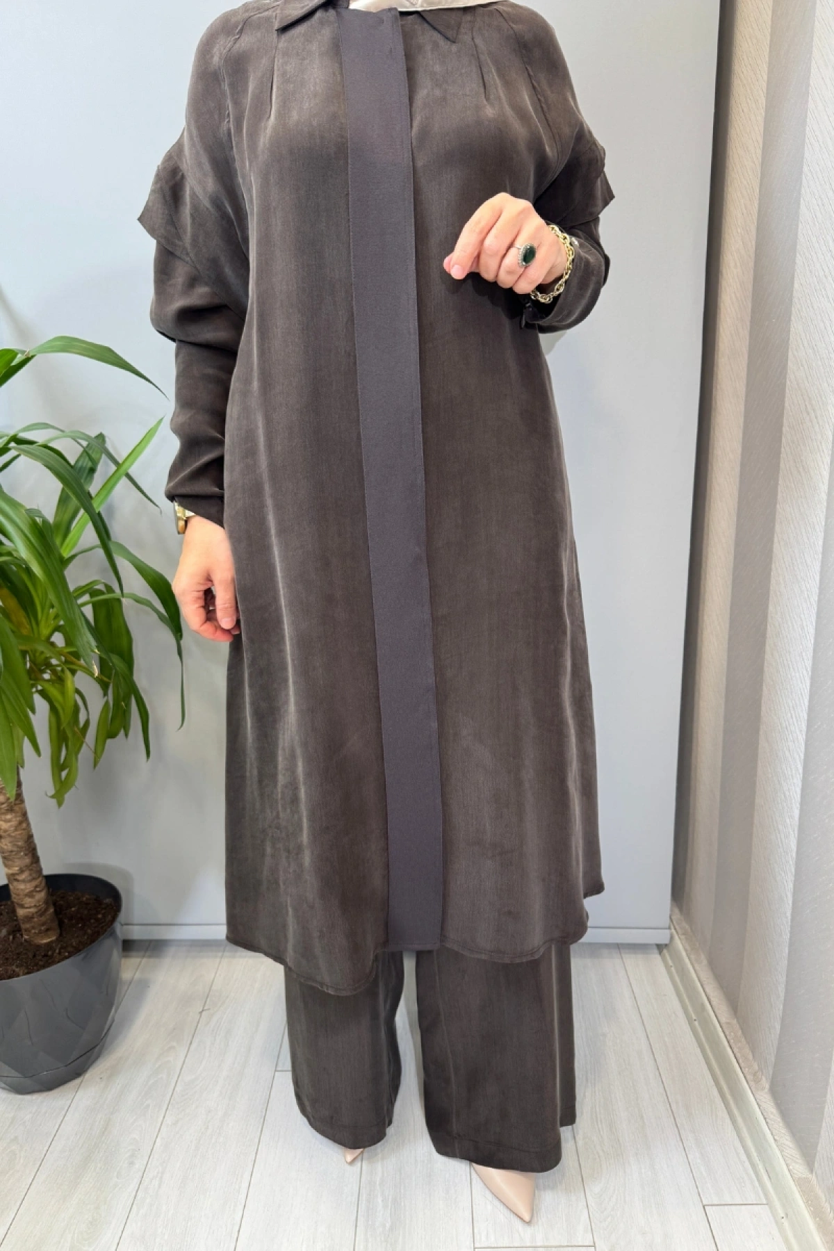 Miss Dalida Kol Detaylı Cupro Kap Kahve T26Y-8007