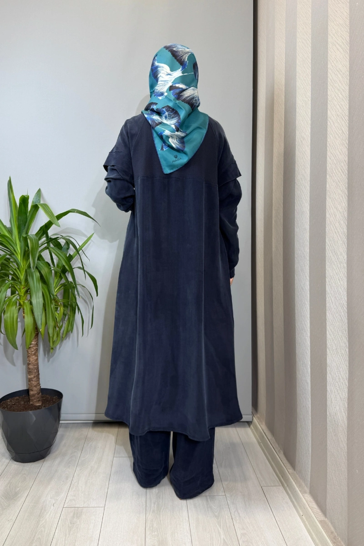 Miss Dalida Kol Detaylı Cupro Kap Lacivert T26Y-8007