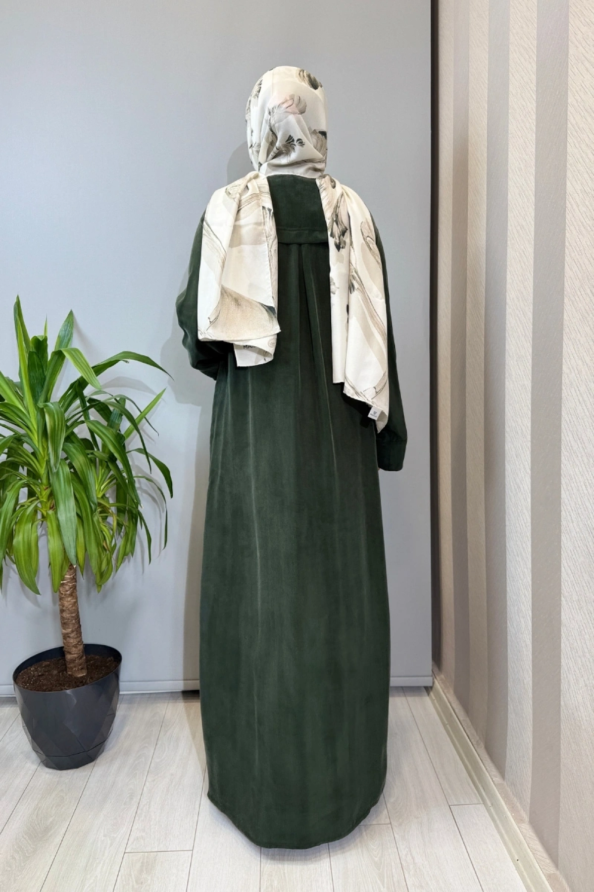 Miss Dalida Nakış Detaylı Cupro Kap Haki T26Y-8003