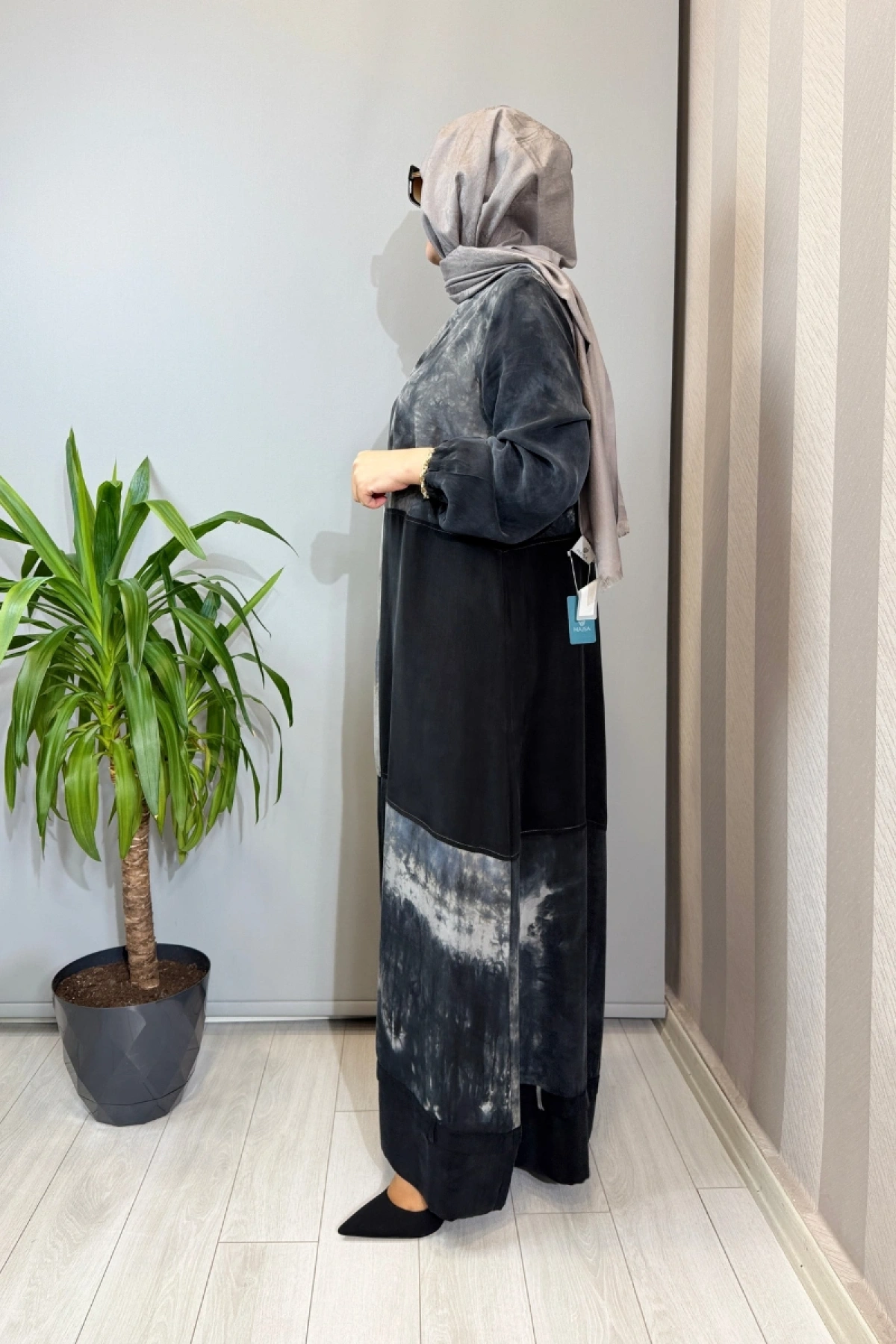 Misswhence Patchwork İpek Elbise Siyah 39805