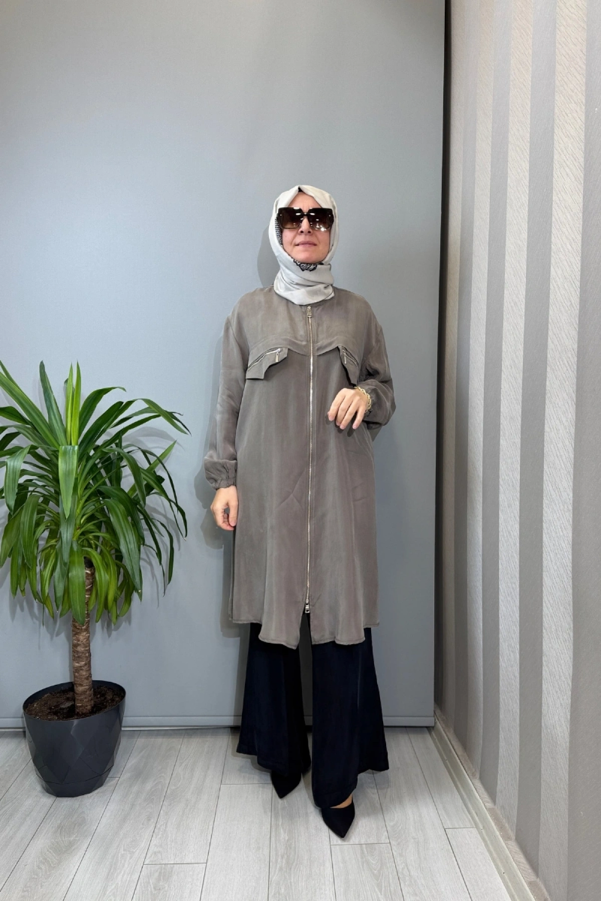 Misswhence Cupra İpek Kap Gri 39310