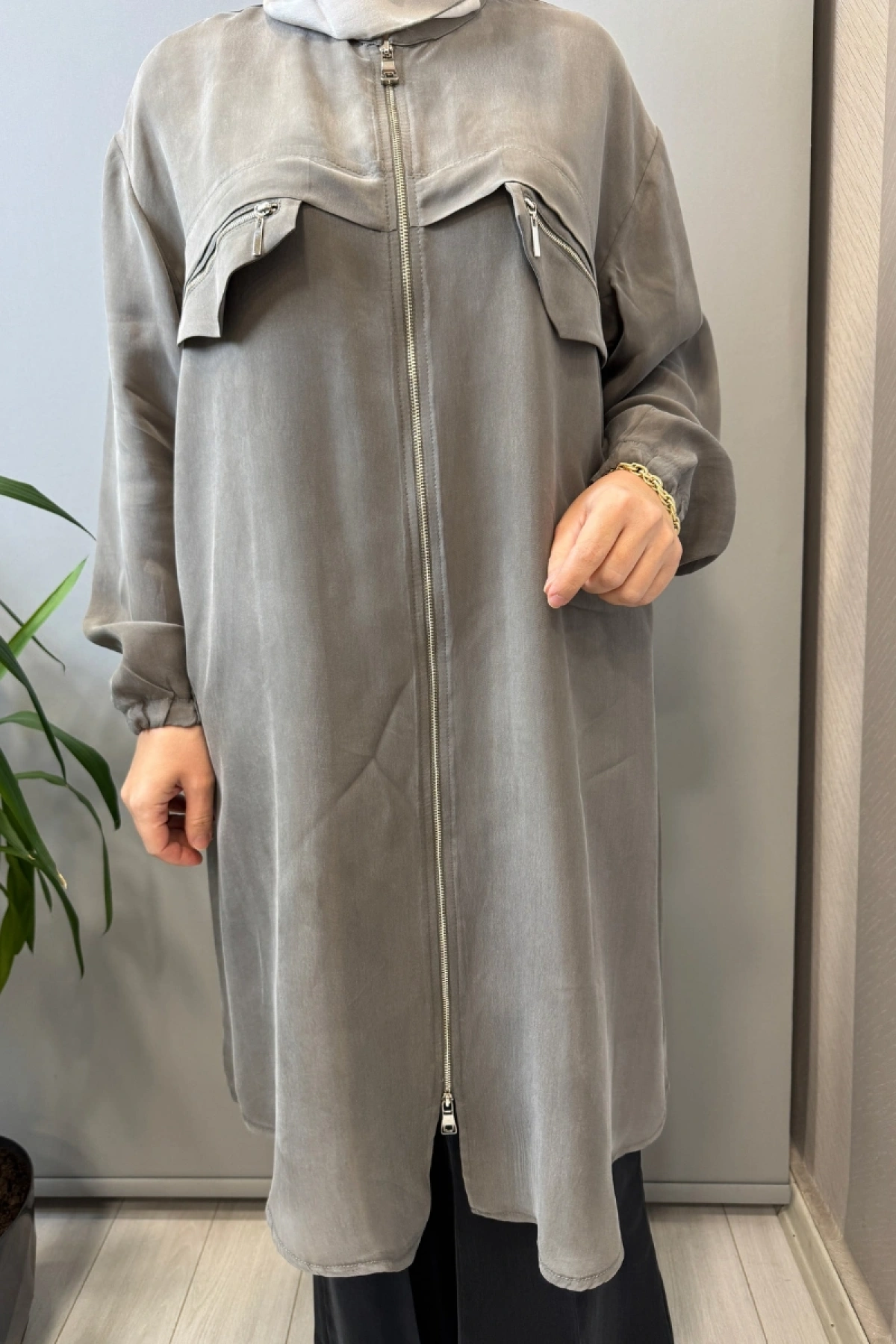 Misswhence Cupra İpek Kap Gri 39310