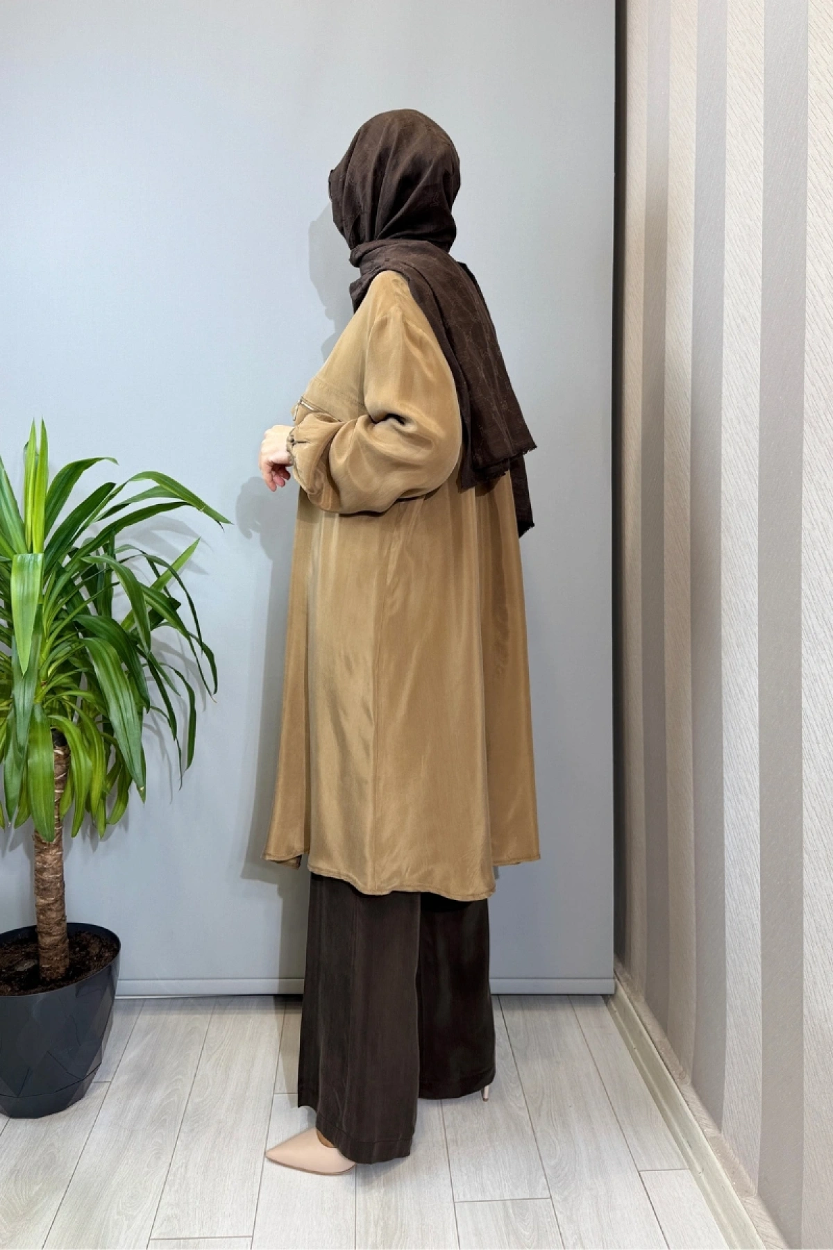 Misswhence Cupra İpek Kap Camel 39310