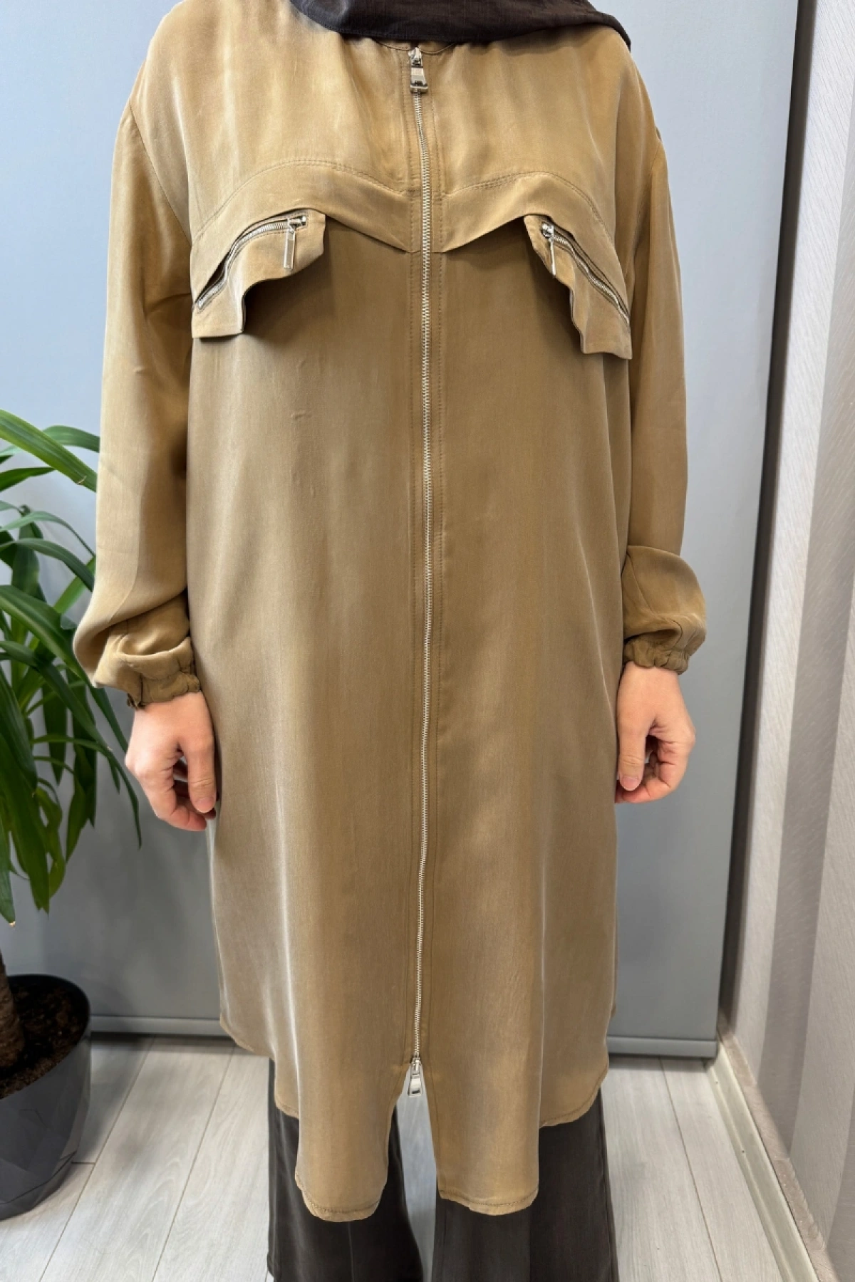 Misswhence Cupra İpek Kap Camel 39310