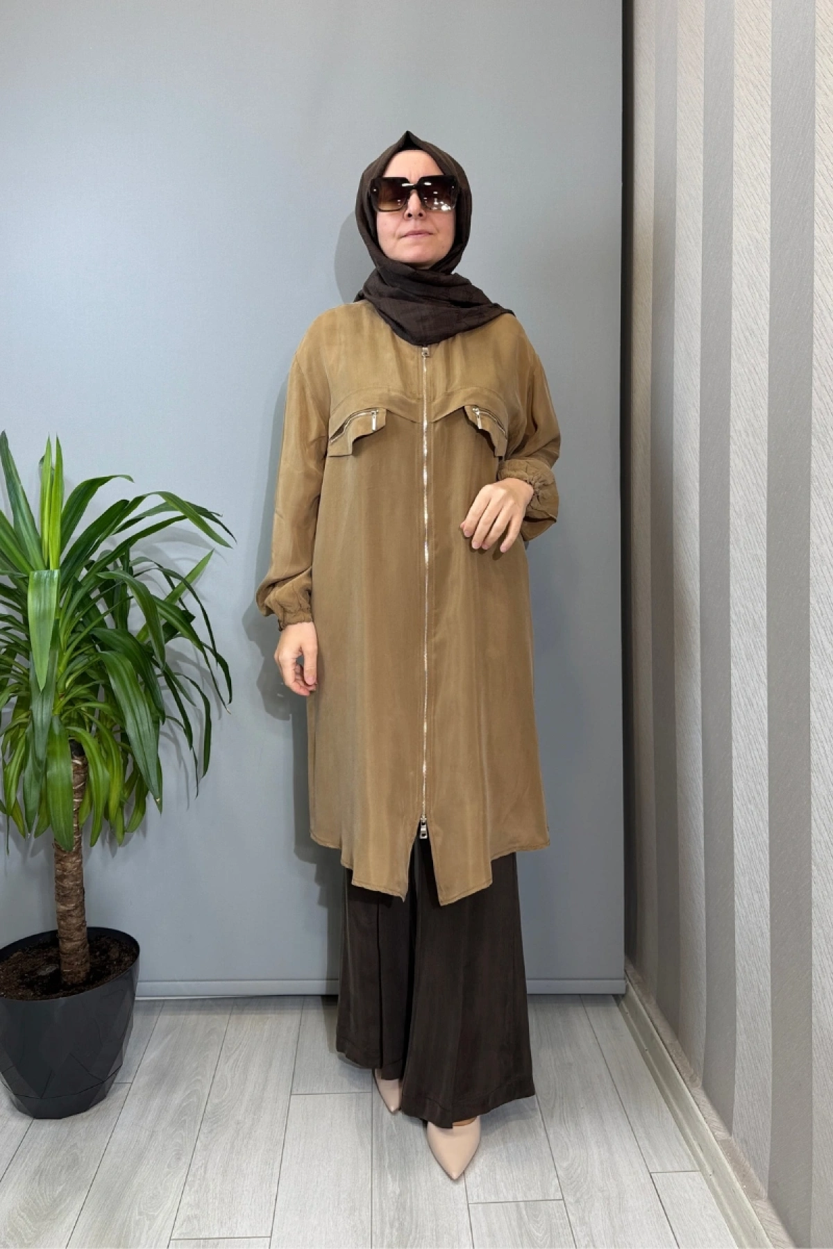 Misswhence Cupra İpek Kap Camel 39310