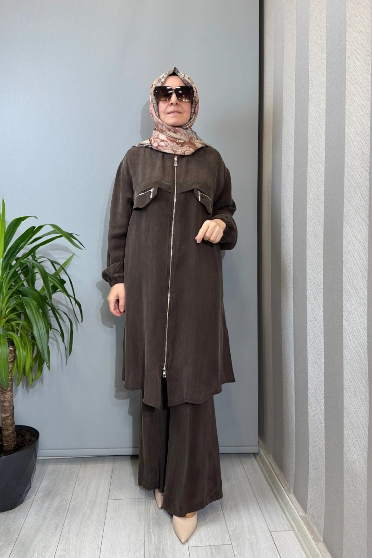 Misswhence Cupra İpek Pantolon Kahve 39115