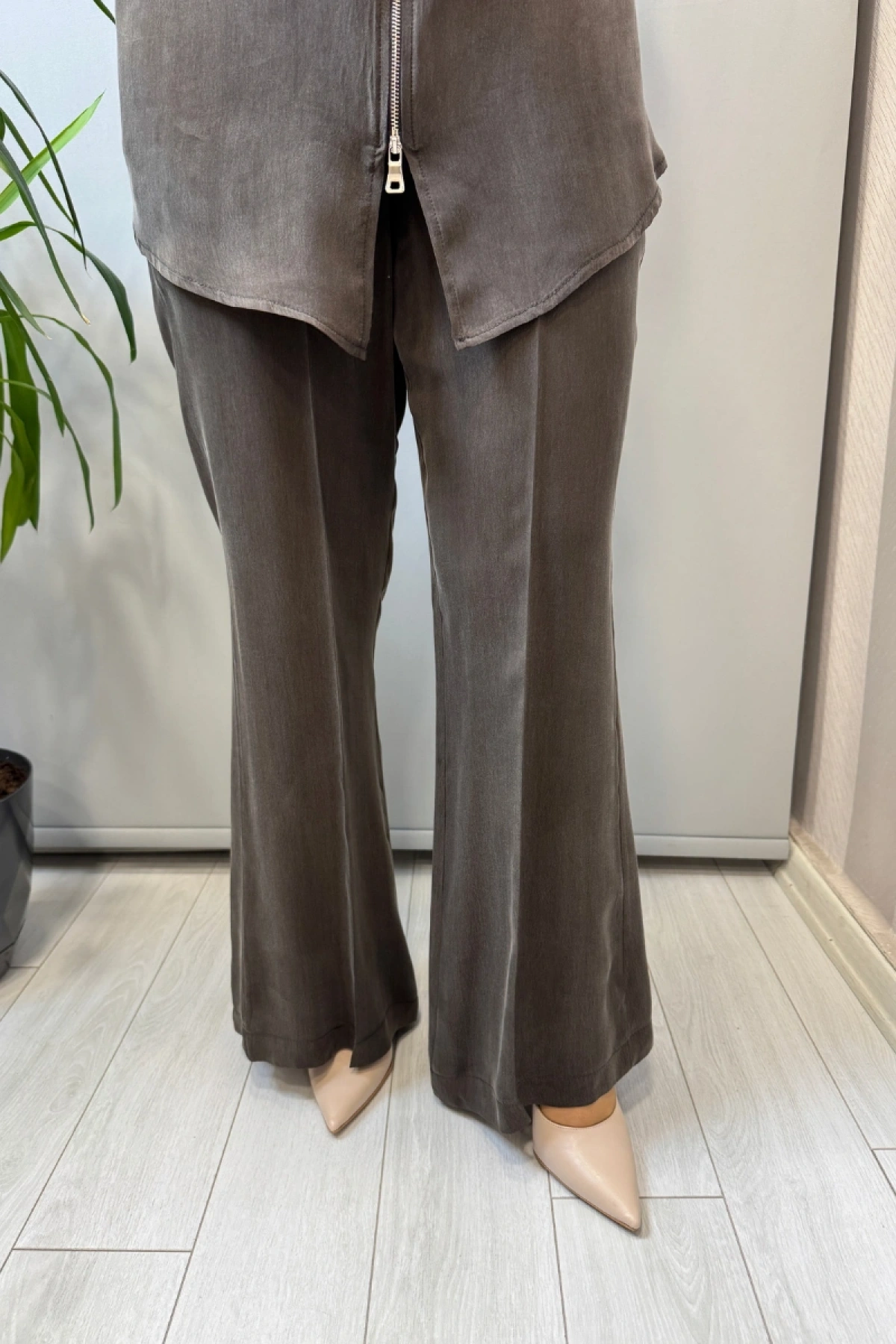 Misswhence Cupra İpek Pantolon Kahve 39115