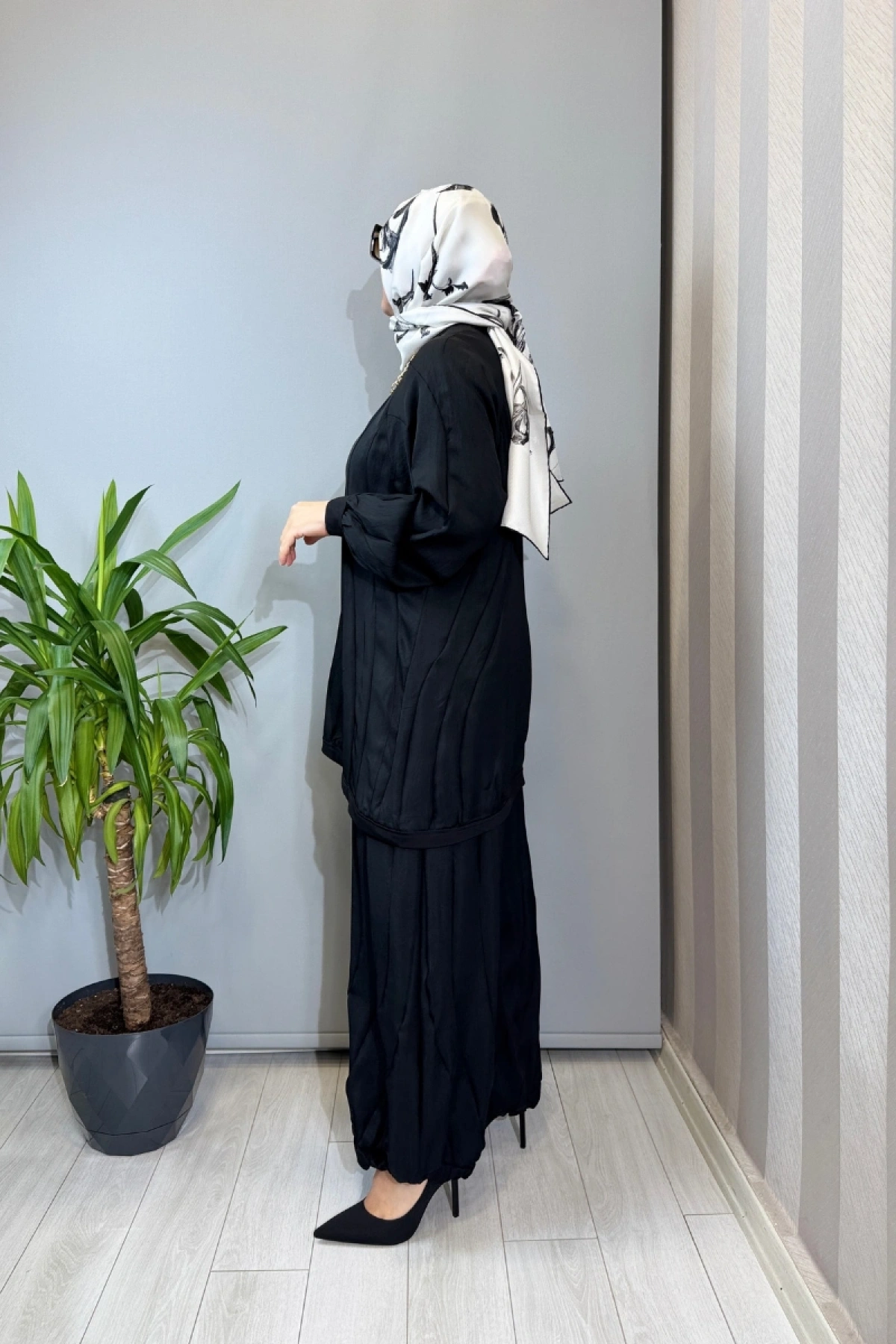 Misswhence Parça Detaylı Tunik Şalvar Takım Siyah 39022