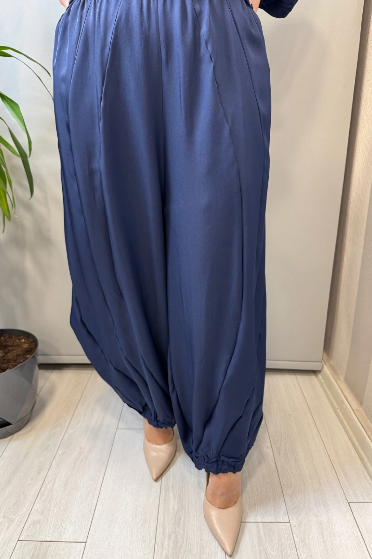 Misswhence Parça Detaylı Tunik Şalvar Takım Lacivert 39022