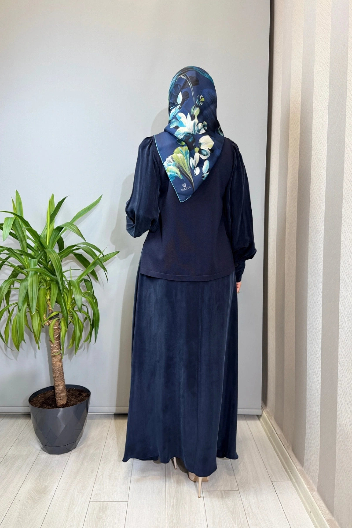 Miss Dalida Balon Cupro Kollu Triko Takım Lacivert T26Y-6034 (T26Y-2018)